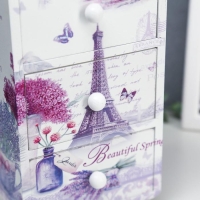 Шкатулка дерево комод "Эйфелева башня и лаванда" 19,5х11х8 см Шкатулка дерево комод "Эйфелева башня и лаванда" 19,5х11х8 см