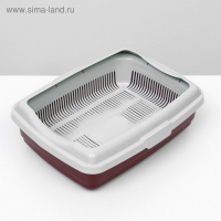 Лоток большой с сеткой и бортиком Atlantis "Стандарт", 43 х 33 х 12,5 см, красный, Лоток большой с сеткой и бортиком Atlantis "Стандарт", 43 х 33 х 12,5 см, красный,
