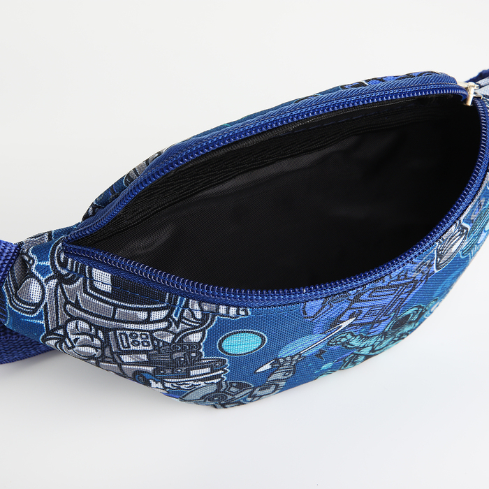 Сумка поясная детская на молнии, цвет синий