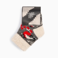 Носки детские шерстяные &laquo;Снегирь в снегу&raquo;, цвет серый, размер 14