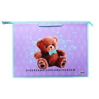 Папка для чертежей и рисунков A3, 470 х 345 х 50 мм, с ручками, пластик/текстиль, молния сверху, ПР 3 -20 "Милый мишка" 72692 Папка для чертежей и рисунков A3, 470 х 345 х 50 мм, с ручками, пластик/текстиль, молния сверху, ПР 3 -20 "Милый мишка" 72692