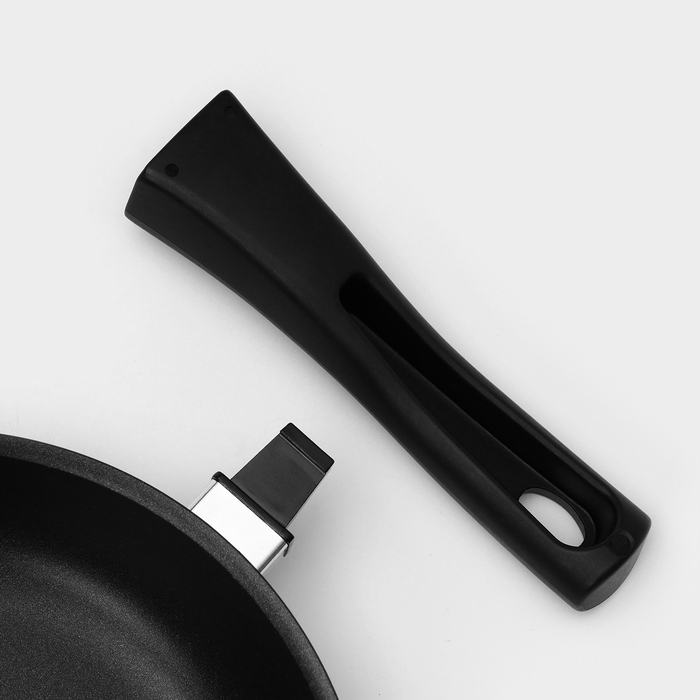 Сковорода &laquo;Традиция&raquo;, d=22 см, съёмная ручка, антипригарное покрытие, цвет чёрный