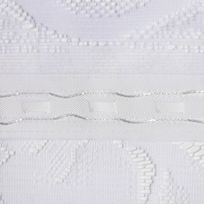 Тюль на кухню со шторной лентой, 170х270 см, цвет белый, 100% полиэстер