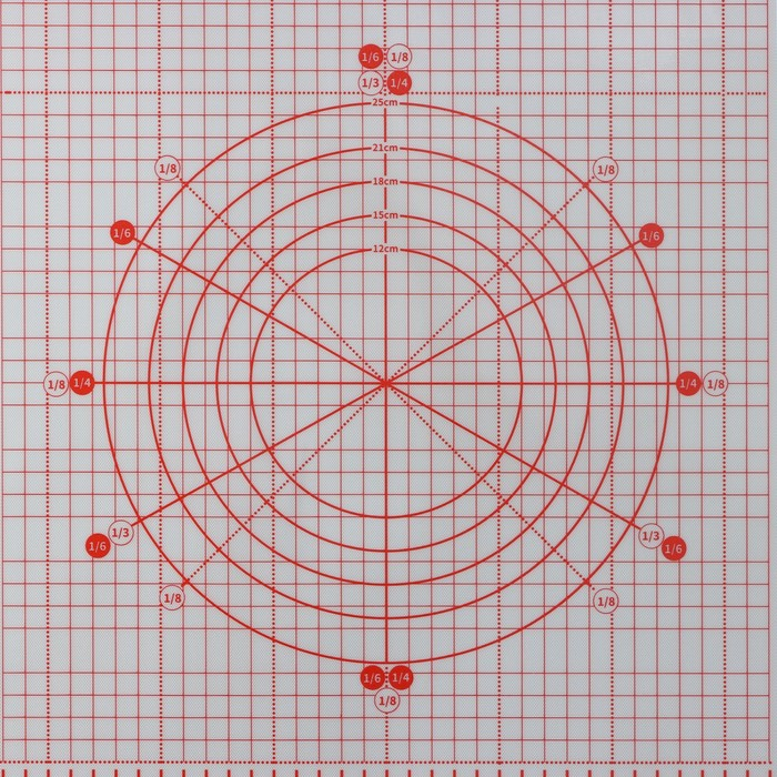 Армированный коврик для выпечки с разметкой, силикон, 50&times;40 см, цвет красный