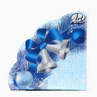 Новый год. Салфетки бумажные Art Bouquet Rondo"Новогодний венок", 3 слоя, d 32, 12 шт