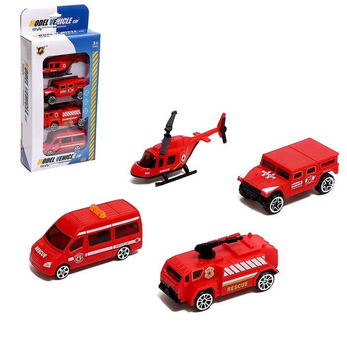 Набор машин &laquo;Пожарная техника&raquo;, 4 штуки