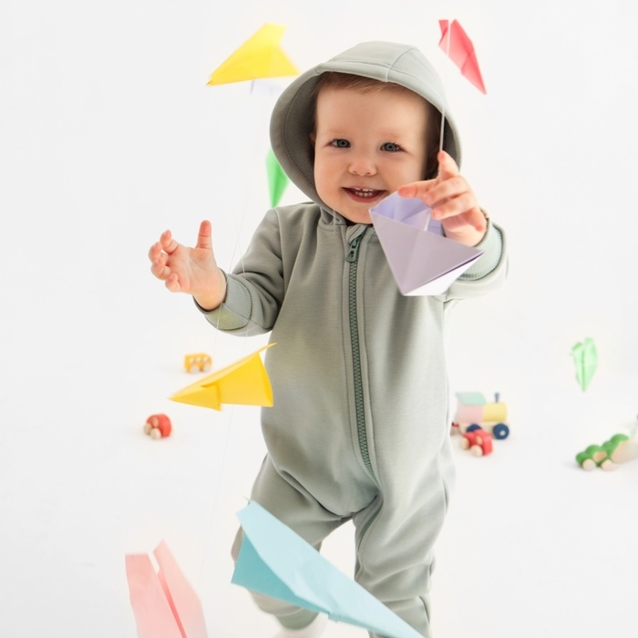 Комбинезон детский MINAKU, цвет фисташковый, рост 92-98