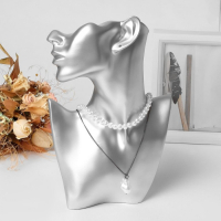 Бюст для украшений, пол-лица, отверстие под серьгу, 18×5×26, цвет серебро Бюст для украшений, пол-лица, отверстие под серьгу, 18×5×26, цвет серебро