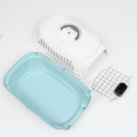 Переноска для животных пластиковая с металлической дверью 47х32,5х30 см, вес до 9 кг, голубая 9343 Переноска для животных пластиковая с металлической дверью 47х32,5х30 см, вес до 9 кг, голубая 9343