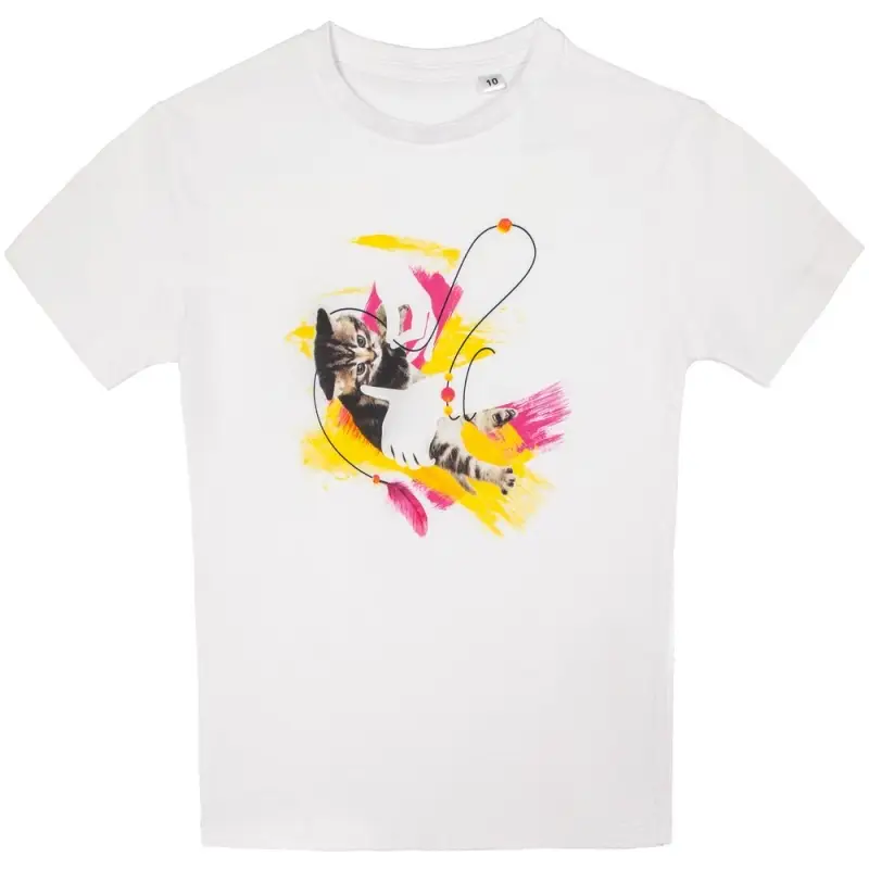 Футболка детская &laquo;Обними кота&raquo;, белая, на рост 130-140 см (10 лет)