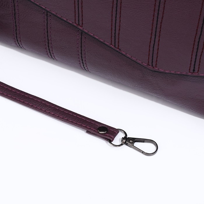 Сумка-клатч на магните, длинный ремень, цвет фиолетовый Сумка-клатч на магните, длинный ремень, цвет фиолетовый