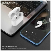 Наушники беспроводные Borofone BW20, вкладыши, TWS, микрофон, BT 5.1, 30/250 мАч белые Наушники беспроводные Borofone BW20, вкладыши, TWS, микрофон, BT 5.1, 30/250 мАч белые