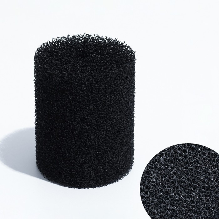 Губка круглая № 3, среднепористая 30 PPI, 8 х 8 х 10 см, черная Губка круглая № 3, среднепористая 30 PPI, 8 х 8 х 10 см, черная