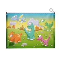 Папка-конверт на молнии формат А4, 180мкр, с рисунком "Драконы", МИКС