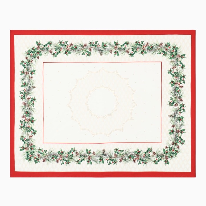 Набор столовый Christmas wreath скат.150х180см +/-3см с ВГМО, салф.40х40см-8 шт, 100%хл