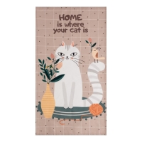 Полотенце Этель "Белая кошечка" 40х73 см, саржа, 100% хл, 190 г/м2 Полотенце Этель "Белая кошечка" 40х73 см, саржа, 100% хл, 190 г/м2