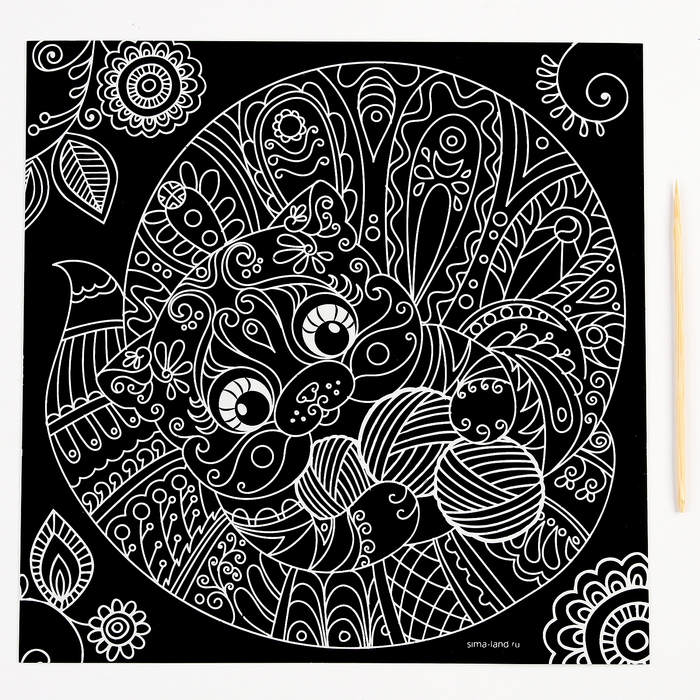 Гравюра. Набор гравюр &laquo;Антистресс&raquo;, 20 х 20 см, 4 шт