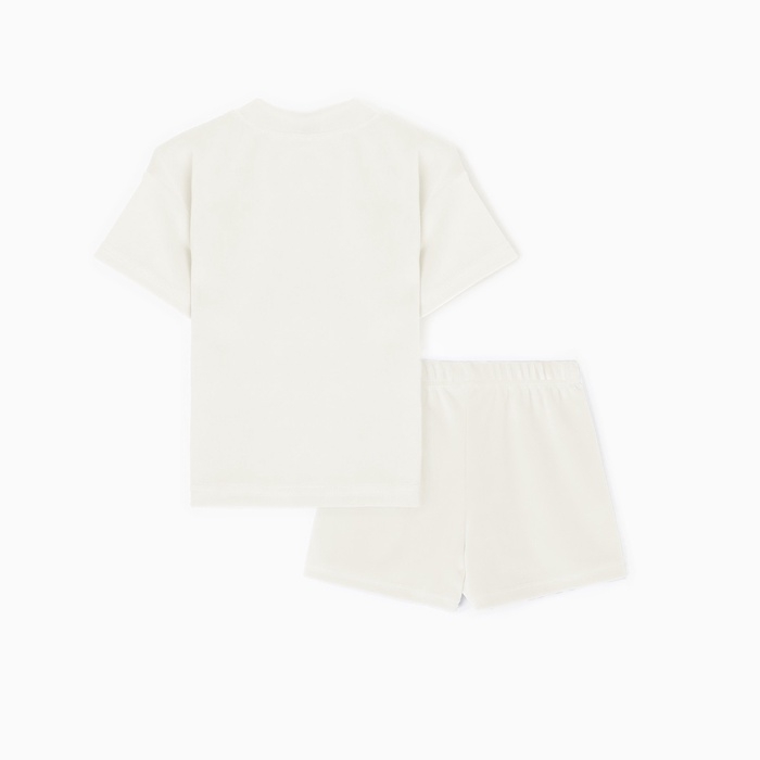 Костюм (шорты и футболка) Крошка Я Plushy, р. 80-86 см, молочный