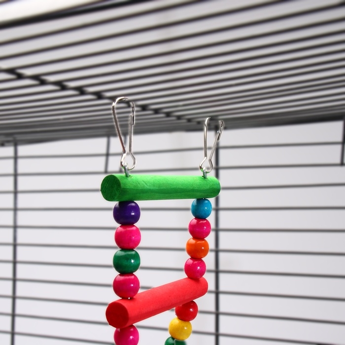 Игрушка для птиц Игрушка для птиц "Лесенка с бусинками", 12 ступеней