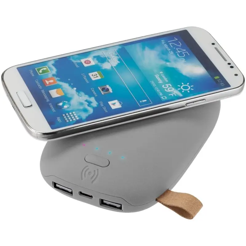 Аккумулятор с беспроводной зарядкой Pebble Wireless 9000 мАч, серый Аккумулятор с беспроводной зарядкой Pebble Wireless 9000 мАч, серый