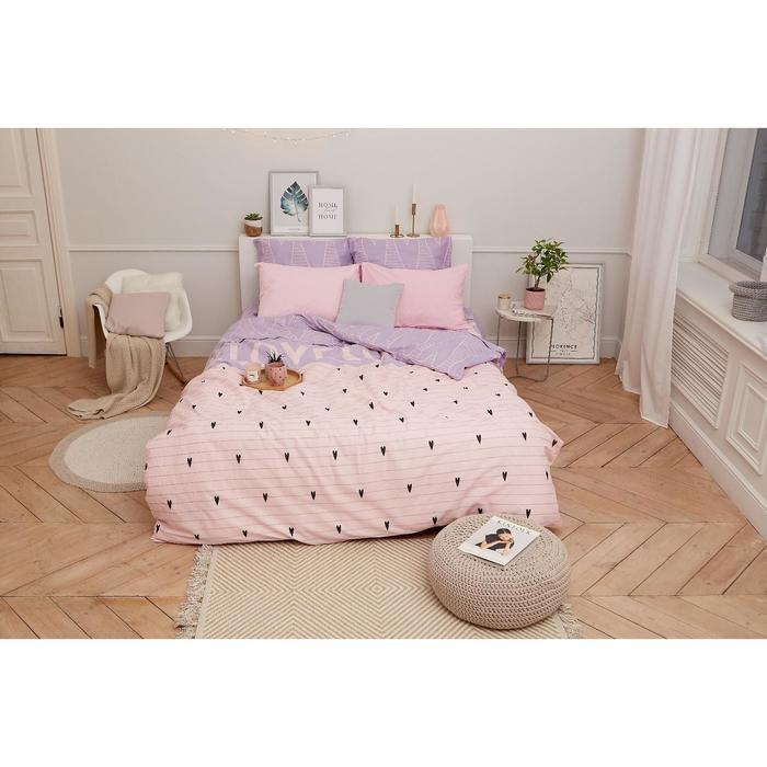 Постельное бельё &laquo;Этель&raquo; 2 сп Violet love 175*215 см, 200*220 см, 70*70 см - 2 шт