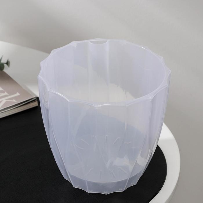 Кашпо для цветов со вставкой «Флюте», 1,9 л, прозрачное Кашпо для цветов со вставкой «Флюте», 1,9 л, прозрачное