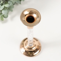 Подсвечник металл, акрил на 1 свечу "Аква" d=2-6 см золото 8х8х23 см Подсвечник металл, акрил на 1 свечу "Аква" d=2-6 см золото 8х8х23 см