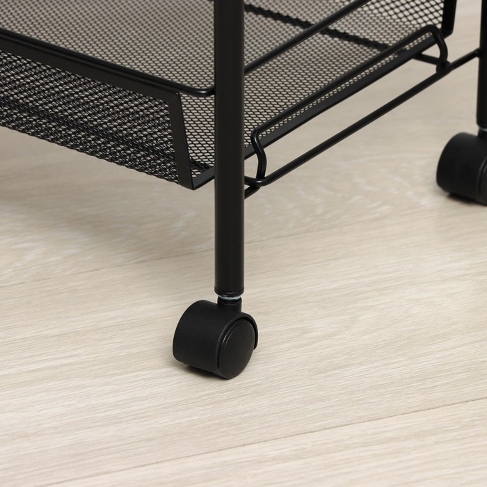 Этажерка &laquo;Ладья 33КС&raquo;, 3 яруса, 45&times;30&times;65 см, цвет чёрный