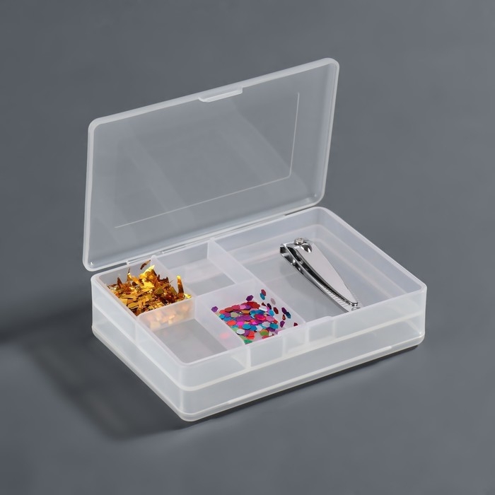 Органайзер для хранения, с крышкой, двусторонний, 10,2 &times; 7 &times; 3,2 см, цвет белый