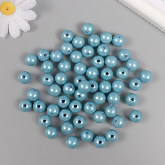 Набор бусин "Жемчуг" d 12 мм, 250 гр, серо-голубой