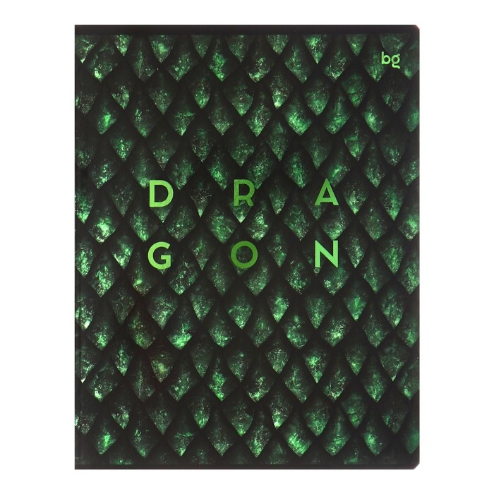 Тетрадь 48 листов клетку Dragon-like, обложка мелованный картон, металлизация, МИКС