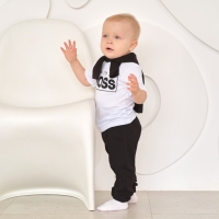 Футболка детская Крошка Я "Little Boss", рост 74-80 см, цвет белый