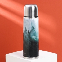 Термос &laquo;Лес&raquo; в кожзаме, MODE FORREST, 750 мл, время сохранения тепла 16-18 ч