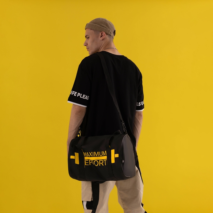 Сумка спортивная мужская, TEXTURA, маленький размер, цвет чёрный Сумка спортивная мужская, TEXTURA, маленький размер, цвет чёрный