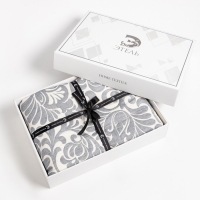 Покрывало хлопковое Этель &laquo;Узоры&raquo; 200х240&plusmn;5 см, цвет серый, 100%хлопок, 300гр/м2