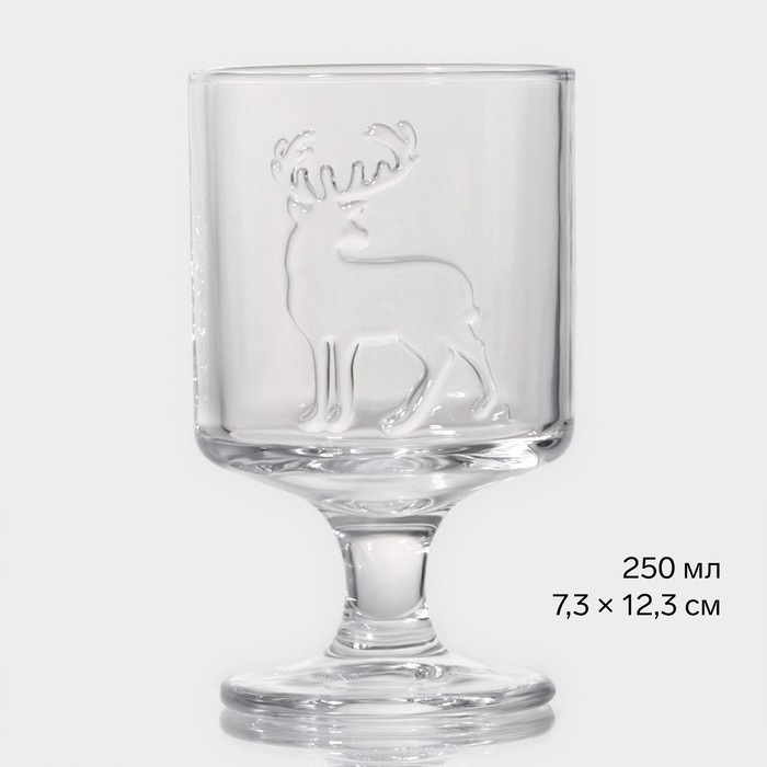 Бокал стеклянный &laquo;Рудольф&raquo;, 250 мл, 7,5&times;12,3 см