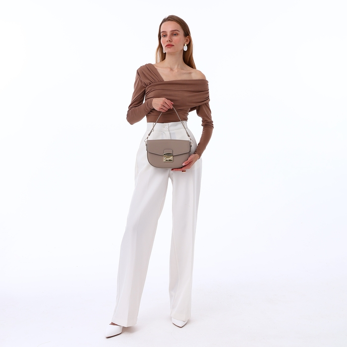 Сумка женская на клапане, TEXTURA, маленький размер, цвет бежевый Сумка женская на клапане, TEXTURA, маленький размер, цвет бежевый