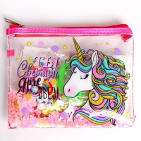 Набор с прядями, тату, стразами, в сумочке