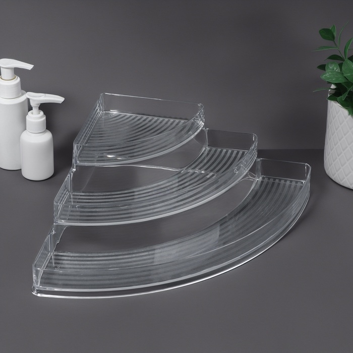 Органайзер для хранения, 3 секции, 26 &times; 26 &times; 10 см, цвет прозрачный