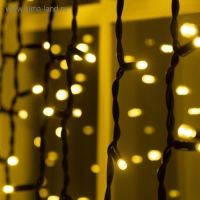 Гирлянда "Занавес" 2 х 6 м , IP65, УМС, тёмная нить каучук, 1000 LED, свечение тёплое белое, 220 В Гирлянда "Занавес" 2 х 6 м , IP65, УМС, тёмная нить каучук, 1000 LED, свечение тёплое белое, 220 В