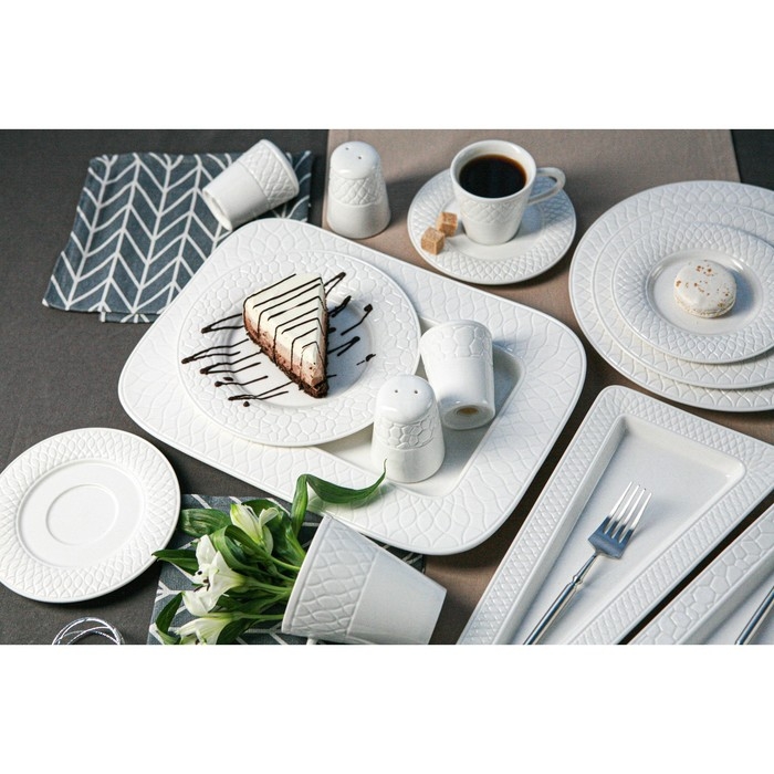 Кофейная пара фарфоровая Magistro Argos, 2 предмета: чашка 100 мл, блюдце d=15 см, цвет белый