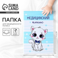 Папка для медицинского полиса &laquo;Наш котёнок&raquo;, 17,5 х 11,3 см.