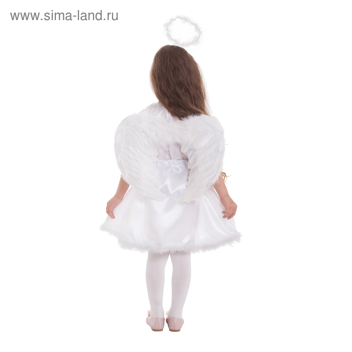 Карнавальный костюм &laquo;Ангел&raquo;, платье с кулисой, нимб, крылья, р. 30, рост 110&ndash;116 см