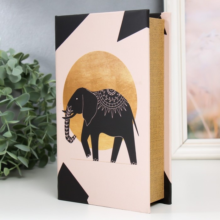 Сейф-книга дерево кожзам Сейф-книга дерево кожзам "Геометрия. Слон" 21х13х5 см