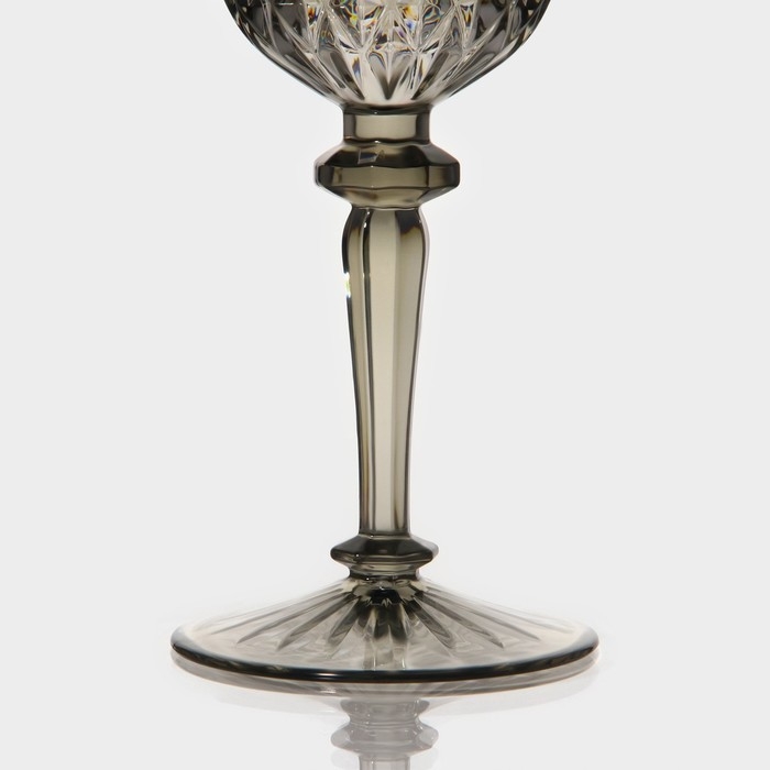 Бокал &laquo;Грани&raquo;, 200 мл, 7,6&times;21,5 см, цвет серый