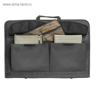 Папка для чертежей и рисунков А2, 640 х 450 х 30 мм, с ручками, текстильная, Estado, 3 кармана, цвет чёрный,