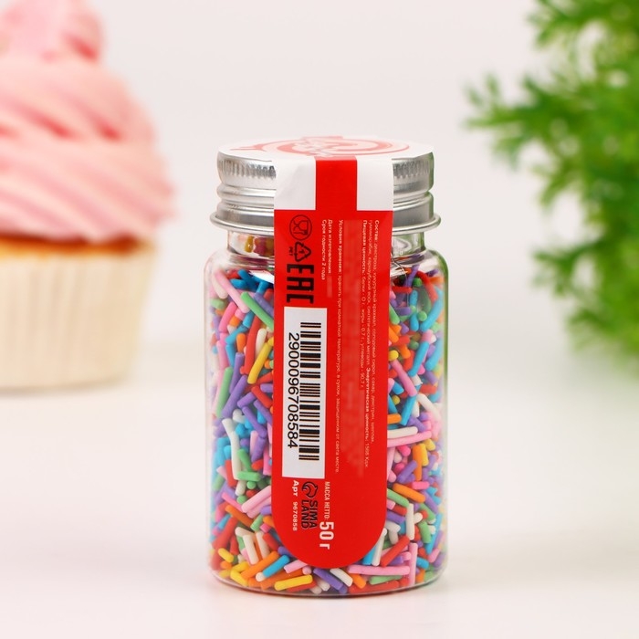 Кондитерская посыпка Кондитерская посыпка "Вермишель" цветной микс № 1, 50 г