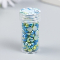 Декор "Полубусины и стразы. Градиент сине-золотой" d=6 мм 10г 200 шт 5х2,5 см МИКС Декор "Полубусины и стразы. Градиент сине-золотой" d=6 мм 10г 200 шт 5х2,5 см МИКС