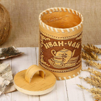 Туес &laquo;Иван-чай&raquo;, 8,5&times;8,5&times;14 см, береста