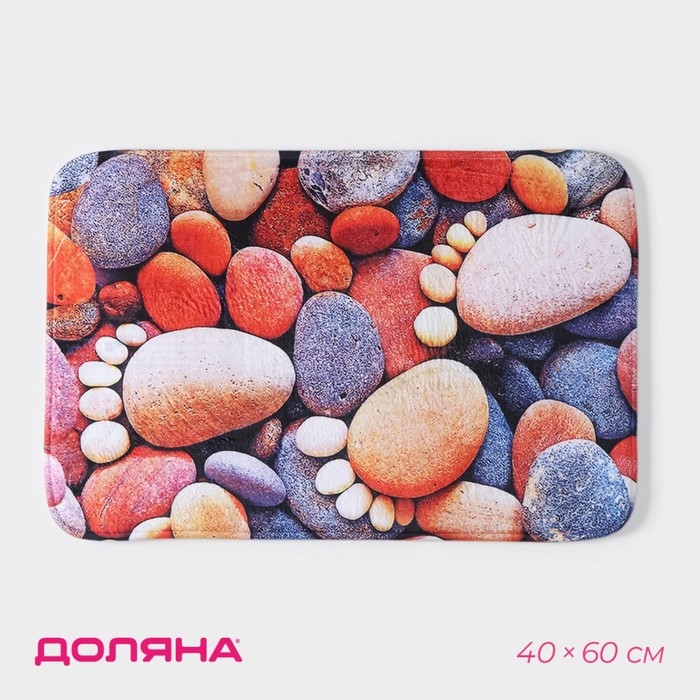 Коврик для ванной и туалета Доляна «Камни следы», 40×60 см Коврик для ванной и туалета Доляна «Камни следы», 40×60 см
